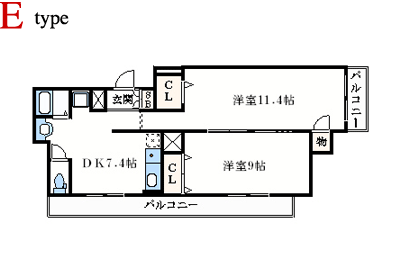 ロールス立花間取りEtype